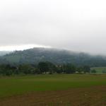 nochmals ein Blick zurück Richtung Lectoure und siehe da, Lectoure liegt vollkommen im Nebel