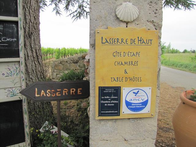 die Chambres d'Hôtes und Gîte d'étape "Lasserre de Haut" befindet sich 3km vor Montréal