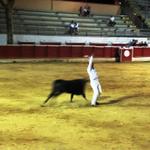 der Torero dreht sich im letzten Moment weg...