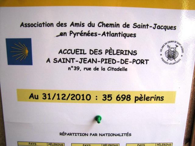 Informationen zu Anzahl und Herkunft der Pilger im Pilgerbüro