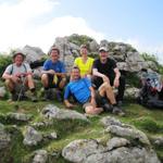 Gruppenfoto bei der Vierge de Biakorri mit Jean-Michel, Elias, Mäusi, Georges und Franco