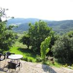 der schöne Gartensitzplatz mit super Aussicht