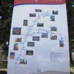 Infotafel zum Zusammenschluss vom Aragonesischer- (Via Tolosona) und vom Navarischen Weg