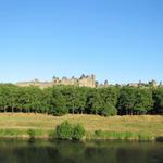 der erste Blick zur Festung von Carcassonne