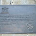 Hinweistafel das die Cité von Carcassonne UNESCO Weltkulturerbe ist