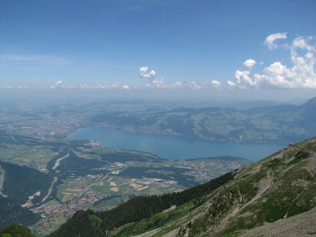 der Thunersee mit der Stadt Thun. Was für eine Aussicht