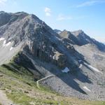 gut ersichtlich der Weg der zum Parpaner Rothorn führt