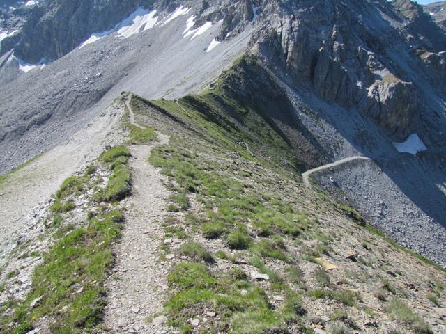 wir haben Punkt 2592 m.ü.M. auf dem Grat hinter uns gelassen und wandern nun zu Punkt 2559 m.ü.M.