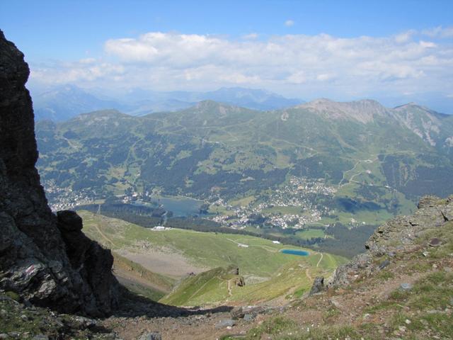 was für ein Tiefblick runter nach Lenzerheide mit Heidsee