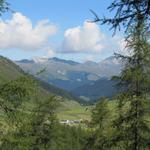 Blick von Mittelchrüz 1959 m.ü.M. ins Sertigtal