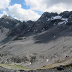 wunderschönes Breitbildfoto. Älplihorn, Ducantal, Mittaghorn, Plattenfluh, Hoch Ducan, Chlein Ducan und Gletscher Ducan