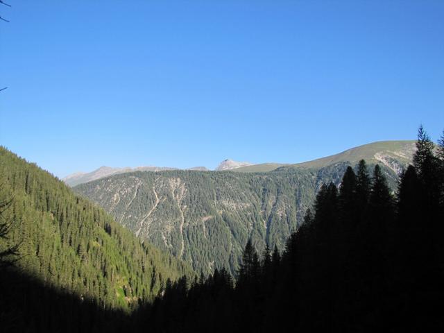 Blick rüber über das Landwassertal zum Valbellahorn