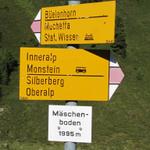 Wegweiser bei Mäschenboden 1995 m.ü.M.