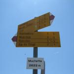 Wegweiser bei Muchetta 2622 m.ü.M.