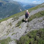 kurz vor Drosmäder geht der Bergweg steil runter, sehr steil!