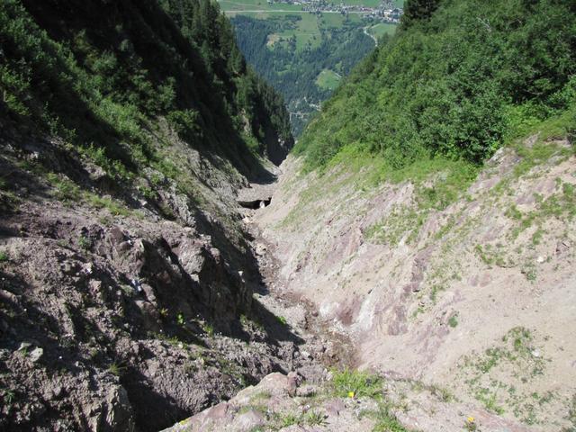 der Drostobel ist so markant, das sogar im August noch Altschneefelder vorhanden sind