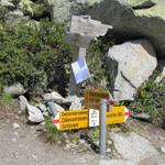 bei Undrists-Diechter 1854 m.ü.M. biegt der Weg rechts ab, Richtung Gelmerhütte