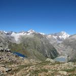 Blick Richtung Triebtenseewli, Oberaargletscher und Unteraargletscher