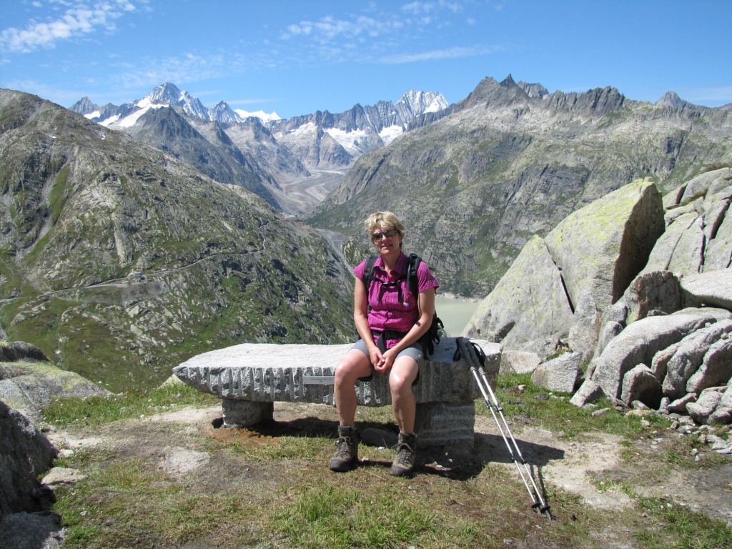 auf dieser schönen Granitbank mit wundervoller Aussicht, haben wir eine kleine Pause gemacht