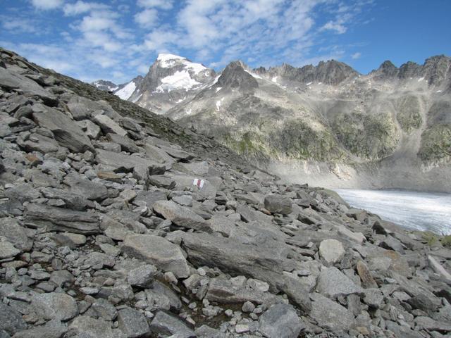 das letzte Stück der Wanderung führt nun über Geröll und Blockschutt