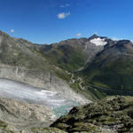 letztes grosses super Breitbildfoto mit Rhonegletscher. Der Blick reicht bis nach Italien und ins Tessin