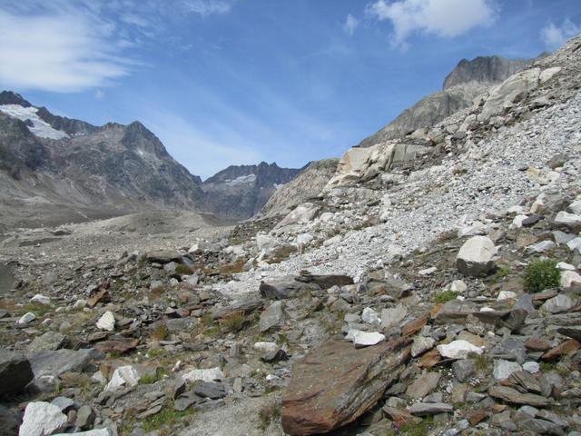 der Weg führt einen nun wieder runter zum Gletscher