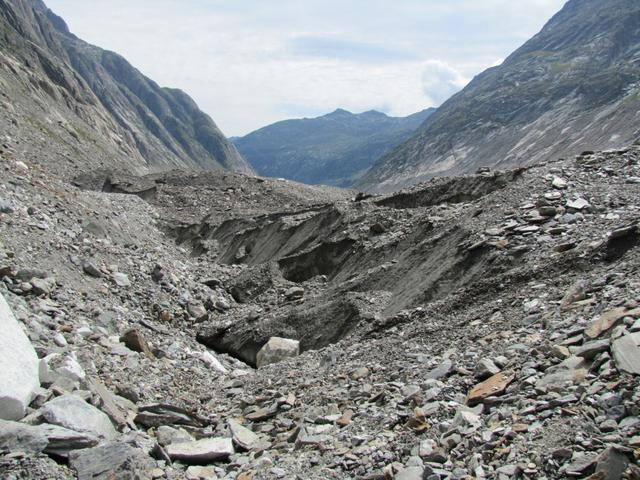 Blick zurück über den Unteraargletscher Richtung Grimselstausee