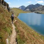 am Distelsee entlang geht es weiter abwärts