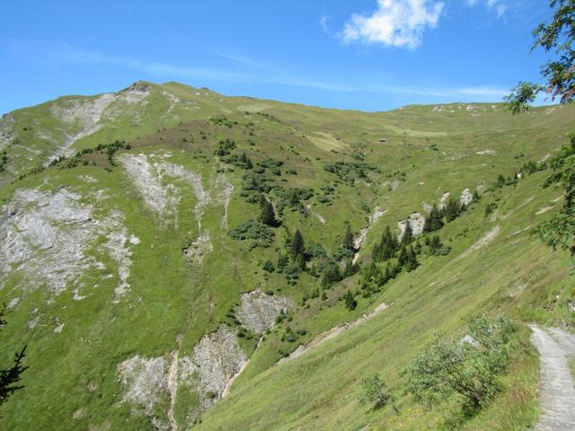 Blick zurück. Links der Montalin, in der mitte Prapitscha