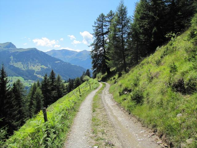 auf dem Fahrweg geht es weiter abwärts nach Balnettis