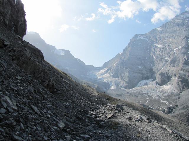 Blick aufwärts zur Gamchilücke