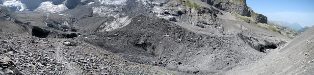 schönes Breitbildfoto vom Gamchigletscher, oder was vom Gletscher noch übrig geblieben ist