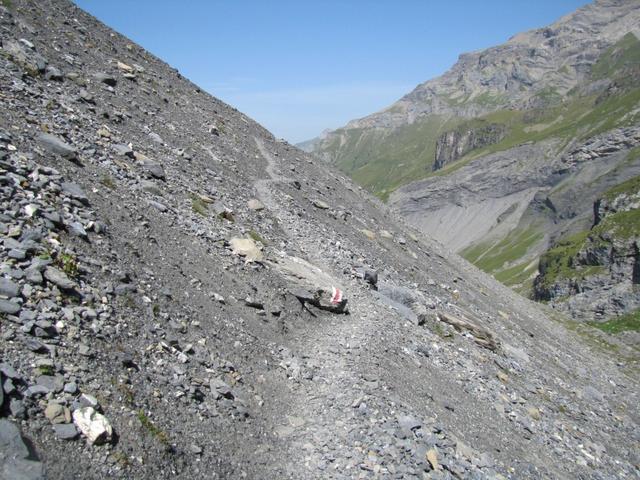 wir haben den Gamchigletscher verlassen und wandern nun Richtung Bettstatt-Oberloch