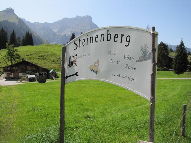 beim Bauernhof und Käserei Steinenberg 1467 m.ü.M. haben wir wieder frische Milch getrunken. Einfach himmlisch