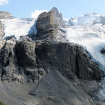 Breitbildfoto mit Blick zu dem Hängegletscher der Blüemlisalp