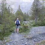 der Wanderweg führt uns zuerst am Ufer vom Oeschinensee