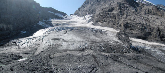 Breitbildfoto Fründengletscher, oder besser gesagt was von ihm noch übrig geblieben ist