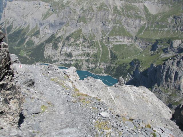 wir haben die Hütte verlassen und nähern uns wieder der Schlüsselstelle der ganzen Wanderung