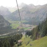 mit der Gondelbahn schweben wir abwärts nach Kandersteg