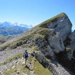 am Grat des Schafflue entlang, führt unsere Wanderung nun zum Schibengütsch