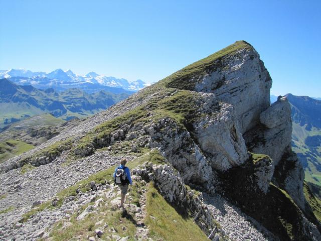 am Grat des Schafflue entlang, führt unsere Wanderung nun zum Schibengütsch