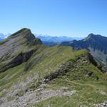 gut ersichtlich der Bergweg zum Schibengütsch. Recht die Hohgant, dort waren wir auch schon