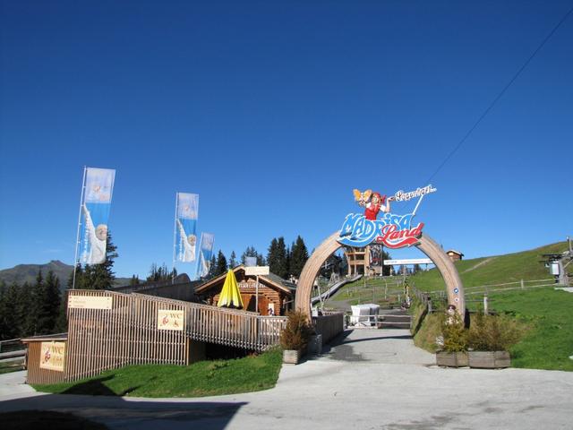 Bergstation Madrisa mit seinem Erlebnispark. Die Meinungen sind bei so einem Park in den Bergen gespalten