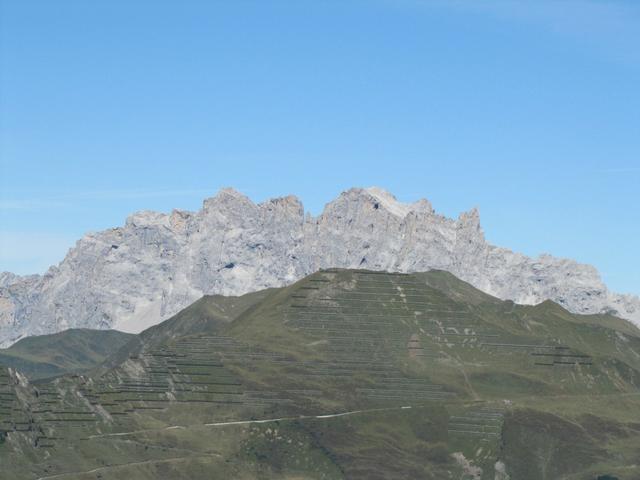 Blick zum Drusator mit den drei Türmern. Dort waren wir auch schon