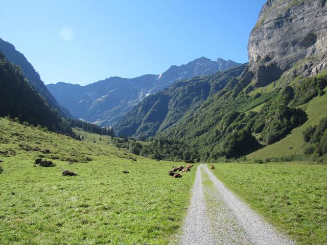 über eine Kiesstrasse führt uns der Weg nun weiter...