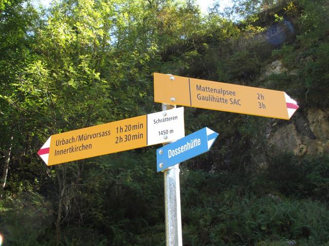 Wegweiser bei Schrätteren 1450 m.ü.M.