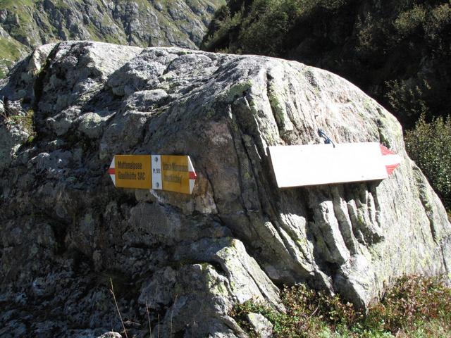 wir haben Punkt 1850 m.ü.M. erreicht, welcher Weg man nimmt ist egal, beide führen zur Gaulihütte