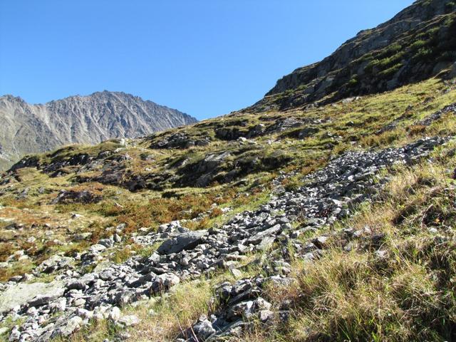 von hier aus, beginnt das steilste Teilstück der ganzen Wanderung