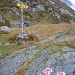 bei Punkt 2179 m.ü.M. nahmen wir den Wanderweg der rechts abbiegt und zum Mattenalpsee runter führt