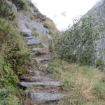 der Weg ist wenn man es so sagen kann, ein bisschen rustikal. Erinnert einem ein bisschen ans Tessin